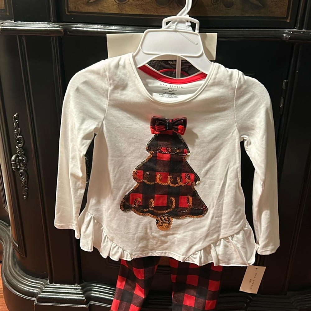 New Little girl Christmas 2 piece pant set
